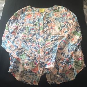 Maeve map pattern blouse